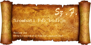 Szombati Fábián névjegykártya